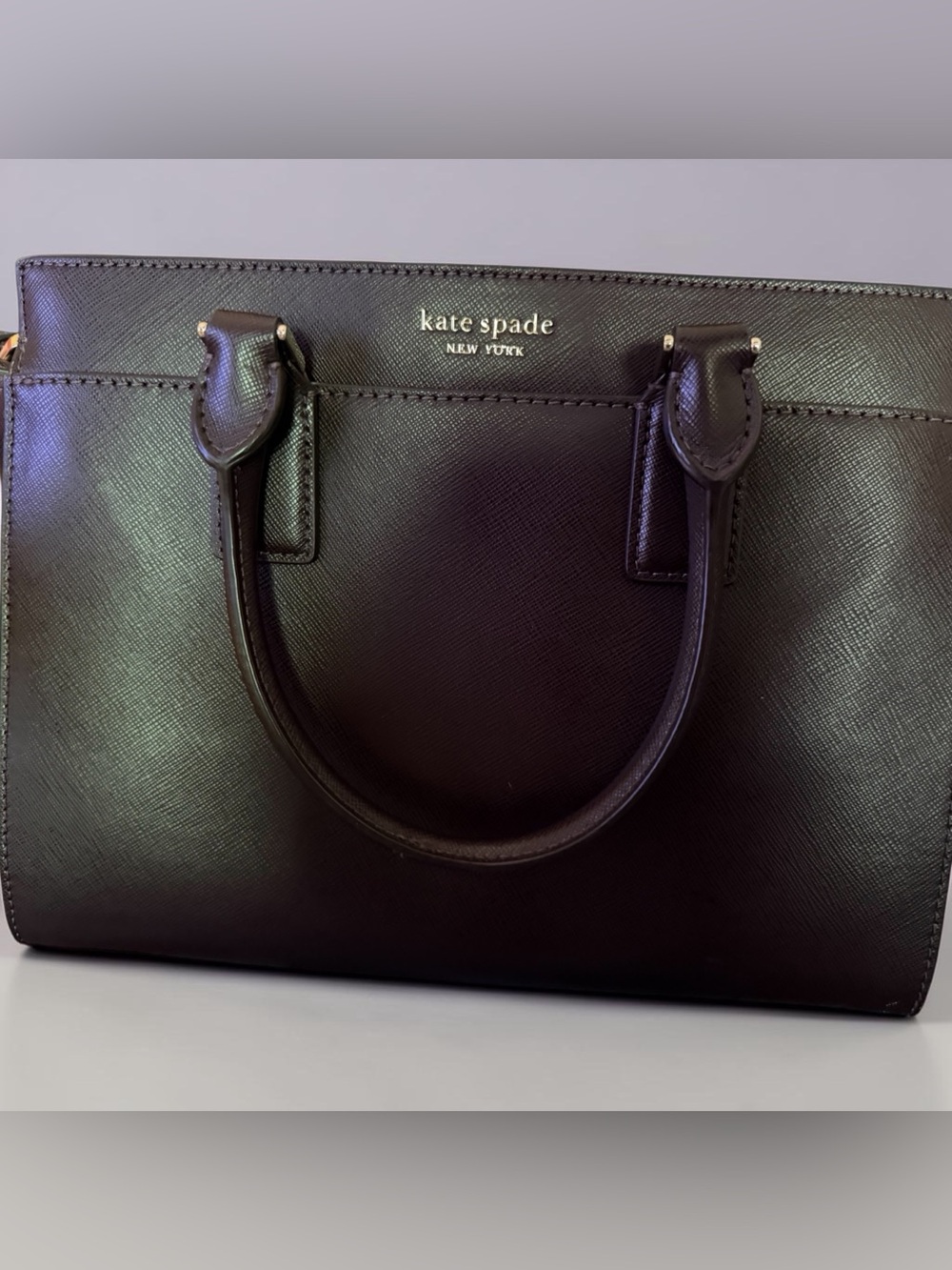 kate spade black cherry Cameron med satchel with detachable strap
